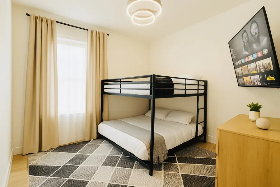 Bunk room with TV