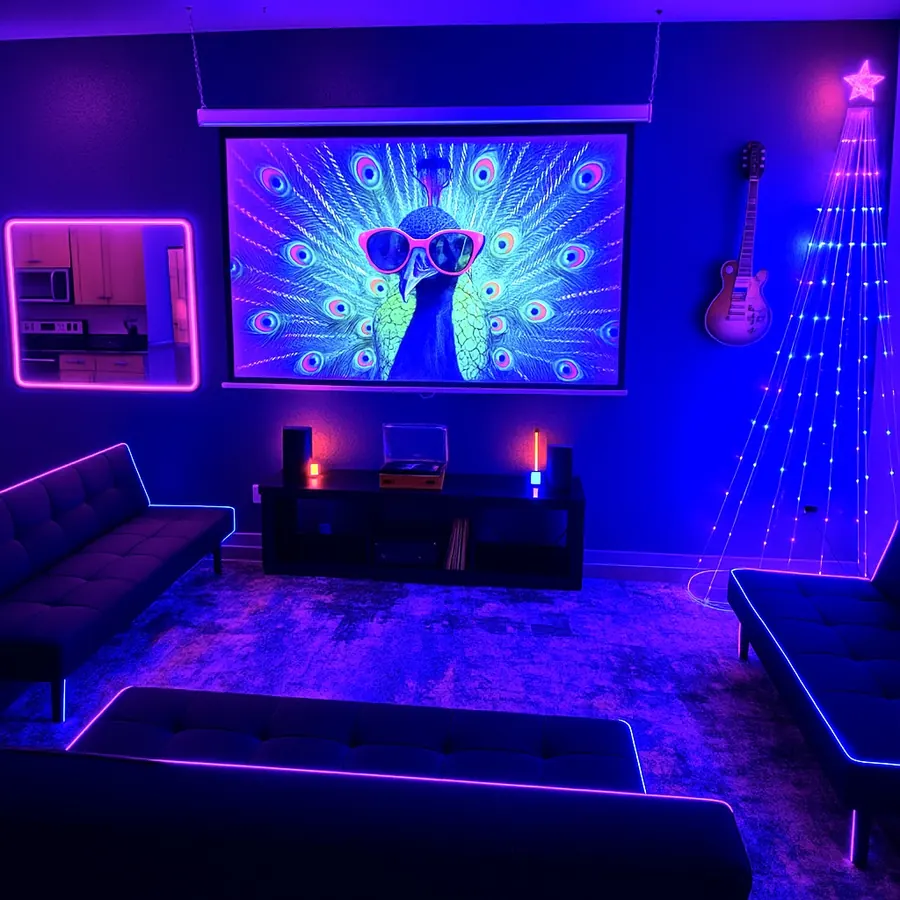 Neon lounge room