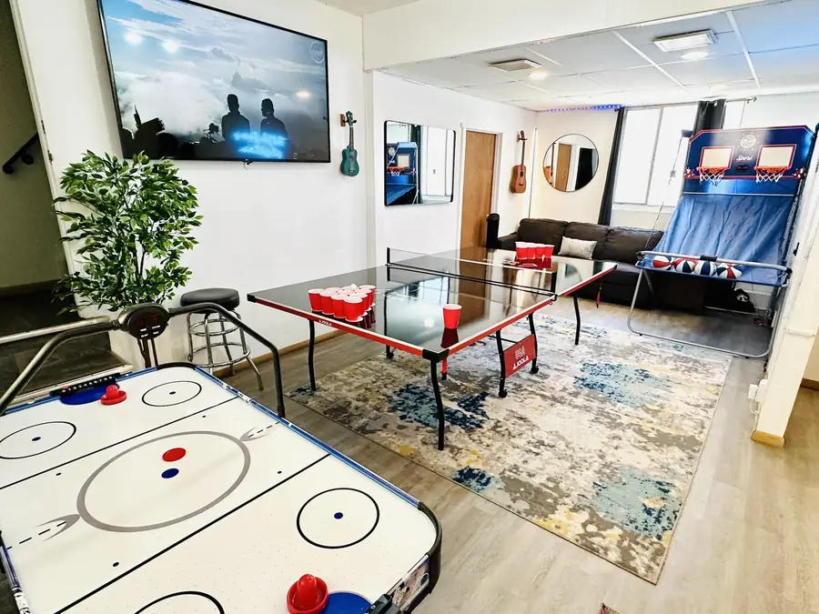 Air hockey and ping pong game room